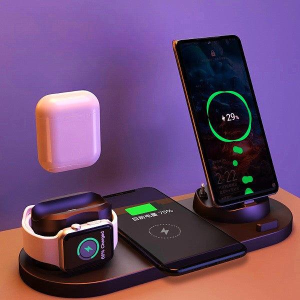 Wireless Charger For IPhone Fast Charger 6 In 1 Charging Dock Station
